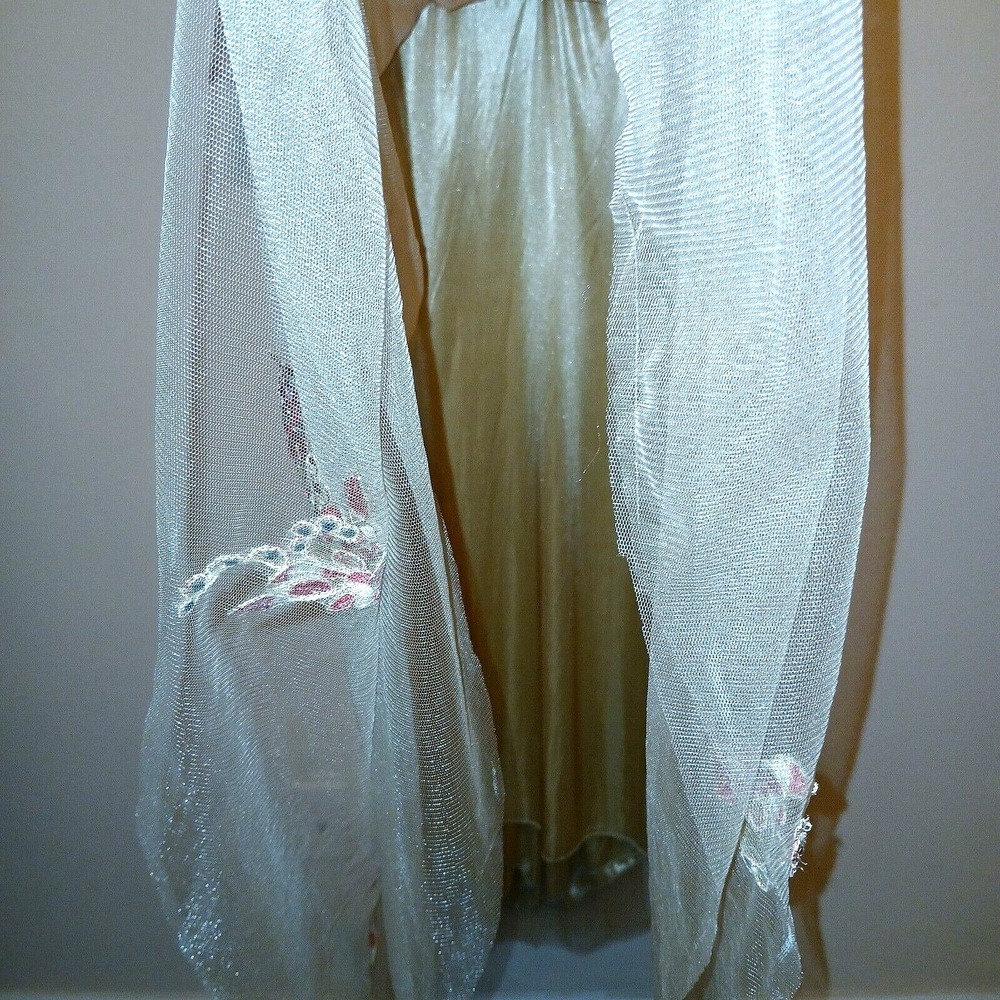 SPECIAL OCCASION Embroidered Red Rhinestone Women Long Dress Gown 18 Sheer Nude - Picture 11 of 14